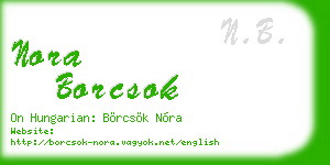nora borcsok business card